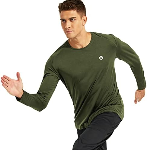 Nepest Kısa / Uzun Kollu Egzersiz T-Shirt Erkekler için, Kuru Fit Nem Esneklik Performans Atletik Crewneck Spor Tee