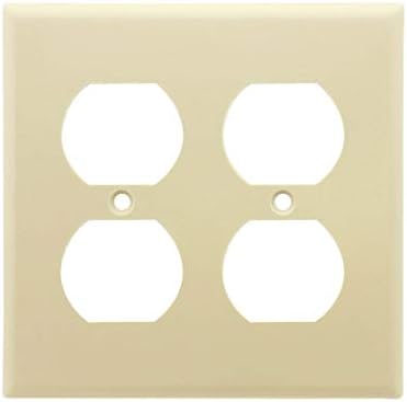 Leviton 88016 2-Gang Çift Yönlü Cihaz Yuvası Duvar Plakası, Standart Boyut, Termoset, Cihaz Montajı, Beyaz