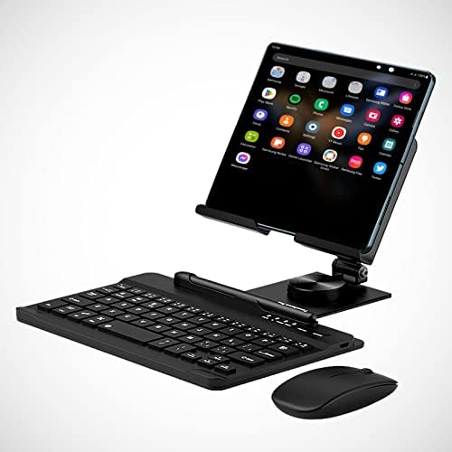 MARKA SET Z Kat 4 Standı, Katlanır 360 ° Dönen Tablet ve Telefon Standı, [Bluetooth Klavye+Katlanır Gerilebilir Standı+Kablosuz