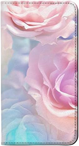 RW3050 Vintage Pastel Çiçekler PU açılır deri kılıf Kapak Samsung Galaxy A6+ (2018), J8 Artı 2018, A6 Artı 2018