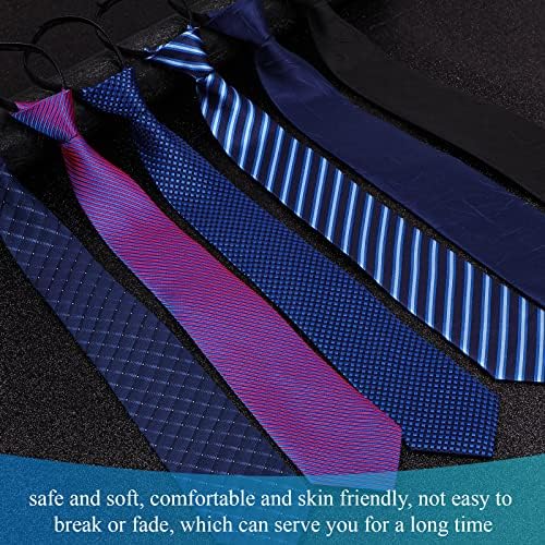 SATİNİOR 6 Adet Erkek Fermuar Bağları Pretied Ayarlanabilir Kravatlar Klasik Kravat Erkekler için Sıska Kravatlar