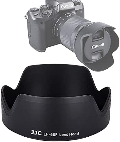 JJC LH-ES60 Adanmış Süngü Lens Hood, Canon EF-M ile Uyumlu 32mm f / 1.4 STM Lens, geri dönüşümlü, EFM 32 F1.4, 32mm