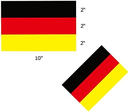 ıJDMTOY ile Uyumlu Euro / Alman Arabalar 10x6 İnç Almanya Bayrağı Siyah/Kırmızı/Sarı Renk Şerit çıkartma dış İç Dekorasyon