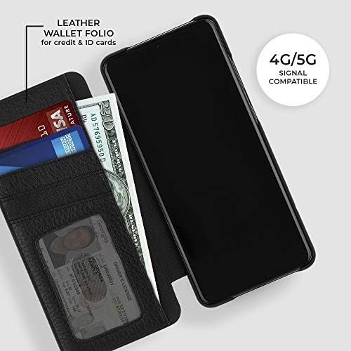Kılıf-Mate-deri cüzdan FOLİO-Samsung kılıfı Galaxy S20 Ultra-5G Uyumlu-4 Kart Tutar + Nakit - 6.9 inç-Siyah Deri