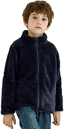 Yürüyor Boys Kızlar Uzun Kollu Kış Katı Polar Fermuarlı Ceket Ceket Kalınlaşmak Sıcak Dış Giyim Çocuk Mont Büyük Erkek