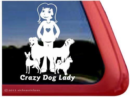Çılgın Köpek Bayan ~ Kurtarma Köpeği Pencere Çıkartma