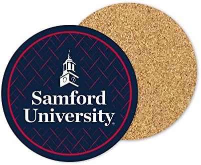 Mantar Destekli Samford Üniversitesi Sunta İçecek Altlıkları Yuvarlak (4'lü Set) İçecek Altlıkları (Samford Üniversitesi