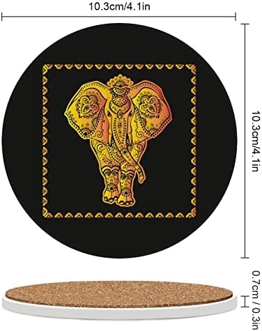 Bohemian Fil İçecek Coaster Yuvarlak Seramik Mantar Taban Bardak Tutucular İçecekler için Sehpa