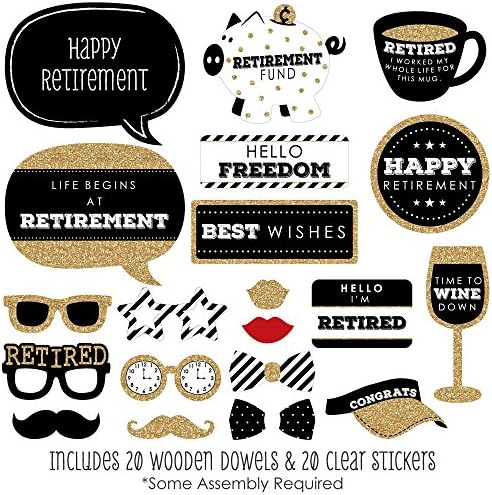 Büyük Nokta Mutluluk Komik Mutlu Emeklilik-Emeklilik Parti fotoğraf kabini Sahne Kiti - 30 Sayısı