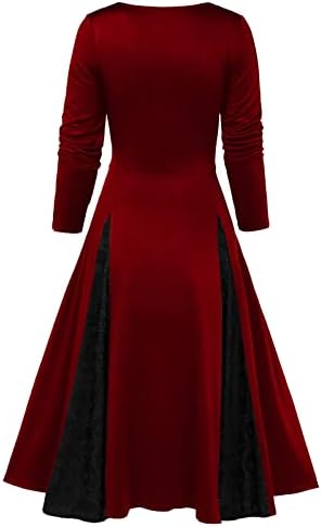 Kadın Maxi Elbise 2022 Artı Boyutu Gotik Punk Balo resmi elbiseler Moda Kafatası Baskı Kare Boyun Vintage Dantel Elbise