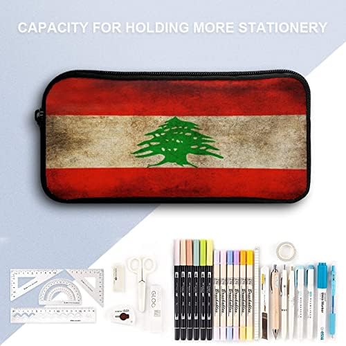 Vintage Lübnan Bayrağı okul sırt çantası Seti 3 Adet Koleji Bookbag Hafif Öğle Yemeği Çantası ve Kalem Kutusu Öğrenci