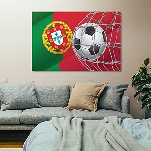 Portekiz Bayrağı Futbol Goa Tuval Duvar Sanatı Asılı Boyama Duvar Dekor Banyo Oturma Odası Yatak Odası Ofis Mutfak