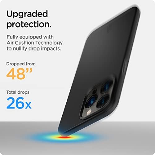 iPhone 13 Pro Max Kılıf için Tasarlanmış Spigen İnce Kesim (2021) - Siyah