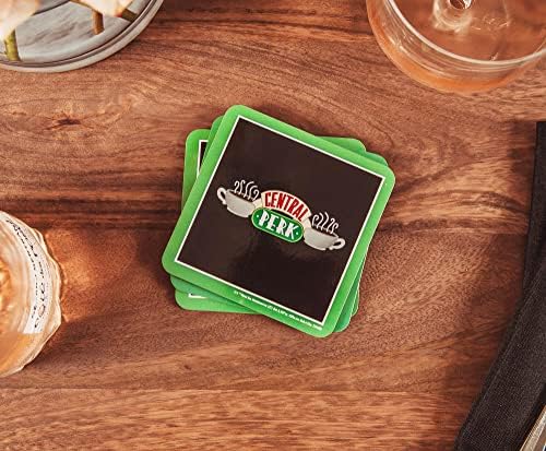 Arkadaşlar Central Perk Kahve Dükkanı Logosu Emici Mantar Bardak İçecekler için, 4 Set / Masa Üstü Koruma Ev Mutfak