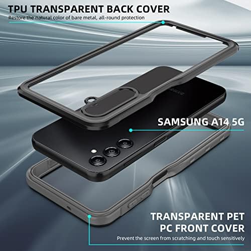 samsung Galaxy A14 5G Telefon Kılıfı için, Dahili Ekran Koruyuculu Su Geçirmez Kılıf, Samsung A14 5G için Cep Telefonu
