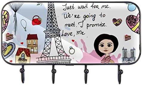 GUEROTKR Duvar Kancaları, Asma Kancaları, Asmak için Yapışkan Kancalar, Paris Eyfel Kulesi Renkli Desen