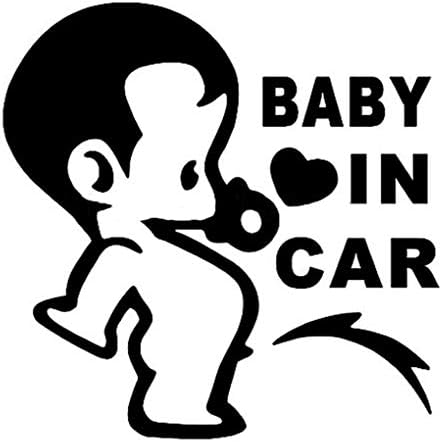 3 Adet Paketi arabada Bebek Komik Araba Çıkartmaları ve Çıkartmaları gemide Bebek Araba Styling tampon çıkartması
