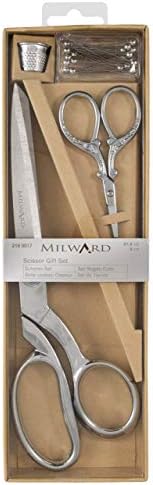 Milward Premium Makas Hediye Seti-Terzilik Makası ve Nakış Makası (Gümüş)içerir