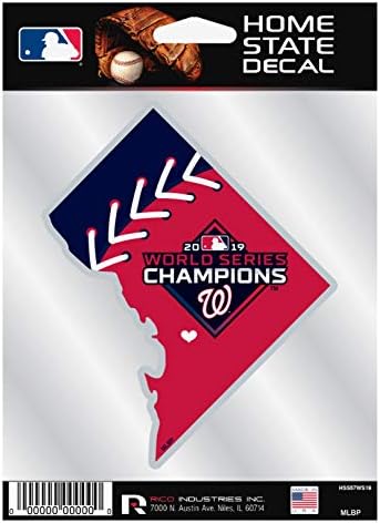 Rico Industries, Inc. Washington Nationals 2019 Şampiyonlar Ev Devlet Sticker Çıkartma Otomatik Ev Beyzbol