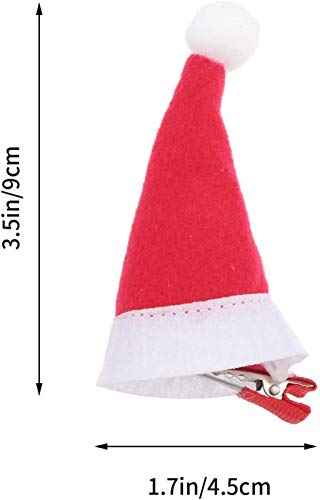 HUANGXING - 10Pcs Mini Santa Şapka Saç Klipleri Noel Santa Şapka Tokalar Timsah Klip Parti Saç Tokalarım Çocuklar