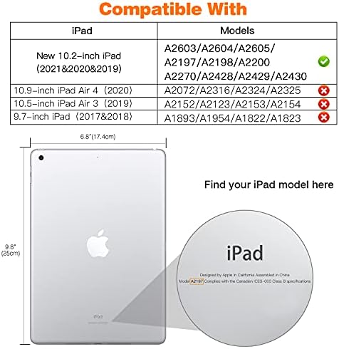 MoKo iPad 10.2 iPad kılıfı 9th Nesil 2021 / iPad 8th Nesil 2020 / iPad 7th Nesil 2019, yumuşak Buzlu arka kapak İnce