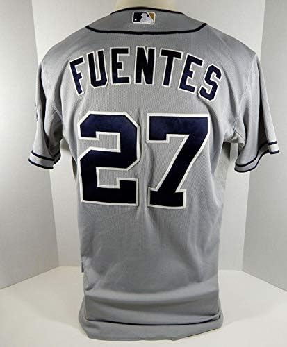 2013 San Diego Padres Reymond Fuentes 27 Oyun Gri Forma Yayınladı - Oyun Kullanılmış MLB Formaları