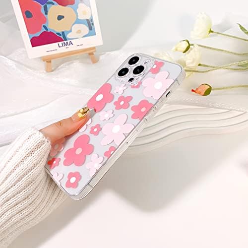 Lovmooful Uyumlu iPhone 13 Pro Max Durumda Sevimli Temizle Çiçek Çiçek Renk Tasarım Kızlar Kadınlar için Yumuşak TPU