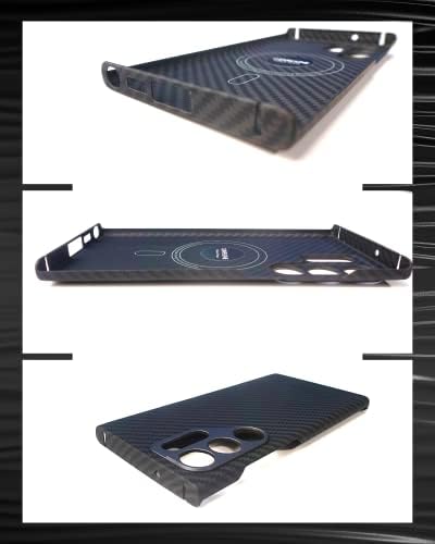 İnce Tabanlı Samsung Galaxy S23 Ultra 5G Kılıf ile Uyumlu -[ İnce Aramid Elyaf Kapak], [Magsafe ile Uyumlu], Karbon