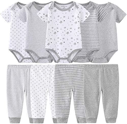 Bebek Layette Seti Bebek Erkek 9 Parça Bodysuits pantolon seti Toddler Kız Erkek Unisex Bebek Hediye Setleri