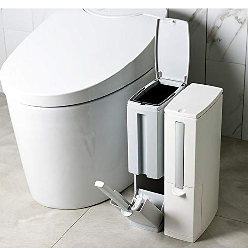 WENLII Mutfak çöp tenekesi Tuvalet Fırçası Seti ile Banyo Plastik çöp kutusu Dar Mutfak çöp kovası Ev Temizlik Araçları