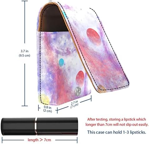 ORYUEKAN Ruj Kılıfı Ayna ile Sevimli Taşınabilir Makyaj Çantası kozmetik torbası, Soyut Karikatür Uzay Evren Gezegen