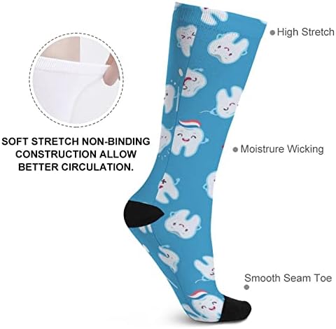 WEEDKEYCAT Komik Diş Ekip Çorap Yenilik Komik Baskı Grafik Rahat Orta Kalınlıkta İlkbahar Sonbahar ve Kış için