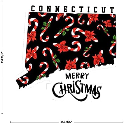Vinil çıkartma ABD Devlet Araba Çıkartması / Sticker Merry Christmas Connecticut Eyalet Sticker Laptop için Su Şişesi