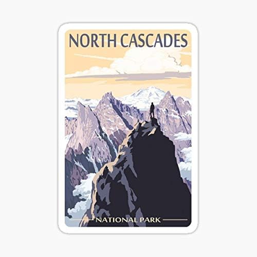 North Cascades Ulusal Parkı Washington Eyaleti ABD Seyahat Çıkartma-Çıkartma Grafiği-Otomatik, Duvar, Dizüstü Bilgisayar,