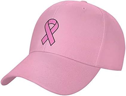 Meme Kanseri Bilinçlendirme Velcro Cap Comfort Fit Unisex için pembe Kurdele Şapka