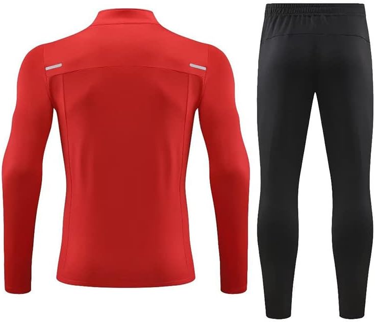 FORMD Yarım zip Stand-up Yaka Kazak Takım Elbise Sonbahar ve Kış Yeni İş Eğitim Kıyafetleri Spor Ceket, kırmızı-M