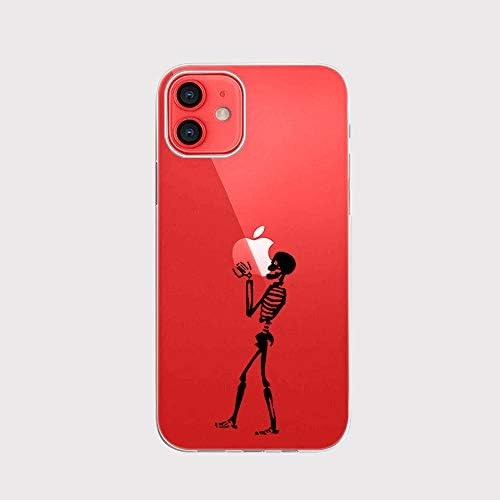 Blingy'nin iPhone 11 Kılıfı (6.1 inç), Logoyu Tutan Komik İskelet Tasarımı Yaratıcı Eğlenceli Kafatası Tarzı Şeffaf