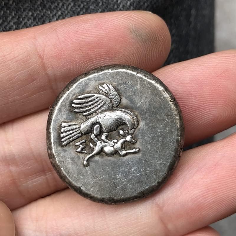 Yunan Paraları Pirinç Gümüş Kaplama Antika El Sanatları Dış hatıra paraları Düzensiz Boyut Tipi 58