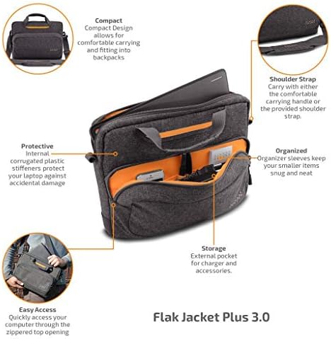 SHAUN JACKSON tasarım FJ3. 0-11PLGRY Flak Ceket Artı 3.0 Dizüstü Bilgisayar omuzdan askili çanta, 11