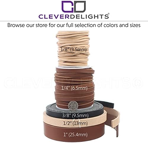 CleverDelights 1/2 Deri Kayış-Doğal Renk - 7 Feet - 13mm Hakiki Deri Şerit