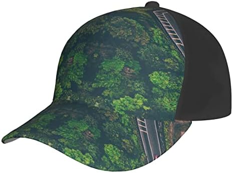 Dolambaçlı Otoyol Baskılı beyzbol Şapkası, Ayarlanabilir geniş şapka, Tüm Hava Koşullarına Uygun Koşu ve Açık Hava