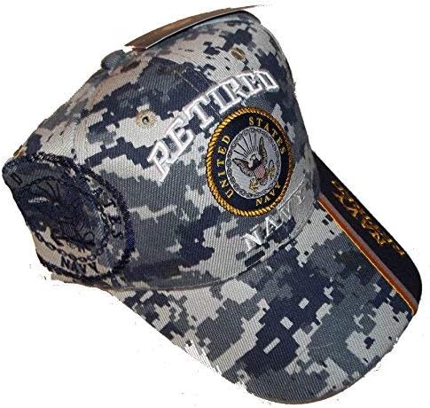 ABD Emekli Donanma Beyzbol Tarzı İşlemeli Şapka Mavi Camo Kap Veteriner Abd Veteran