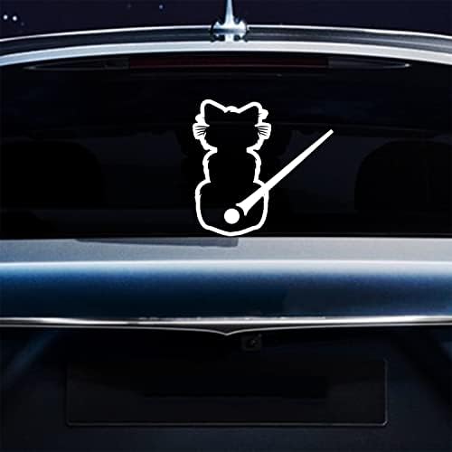 Iprokiu Güzel Kedi Hayvan Araba Sticker Komik Kedi Hareketli Kuyruk Sallayarak Silecek Sticker Arka cam sileceği Çıkartması