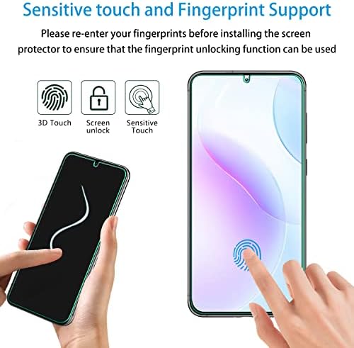 Slanku [3 PAKET] Ekran Koruyucu için Samsung Galaxy S23 Artı 5G Temperli Cam, Destek Parmak İzi Okuyucu, Kabarcıksız,