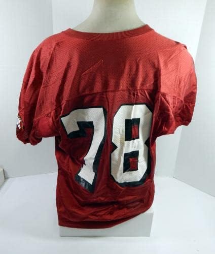 2002 San Francisco 49ers Scott Gragg 78 Oyun Kullanılmış Kırmızı Antrenman Forması XL 72-İmzasız NFL Oyun Kullanılmış