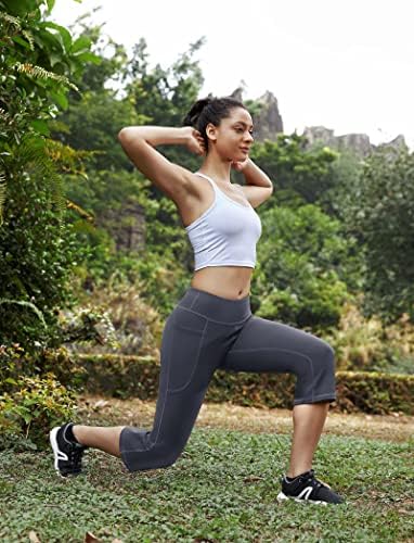 Heathyoga kadın Kapriler Bootcut Yoga cepli pantolon Kadınlar için kapri pantolonlar Kadınlar için Geniş Bacak Egzersiz