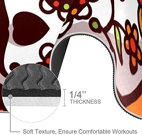 Siebzeh Cinco De Mayo Kafatası Turuncu Premium Kalın Yoga Mat Çevre Dostu Kauçuk Sağlık ve Fitness Kaymaz Mat Her