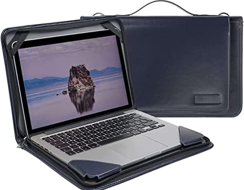 Broonel Mavi Deri Dizüstü Messenger Kılıf-HP Spectre x360 14-ea0007na 13.5 Dönüştürülebilir Dizüstü Bilgisayar ile