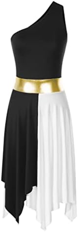 vastwit kadın Tunik Kolsuz Renk Bloğu Lirik Dans Elbise Liturjik Övgü İbadet dans kostümü