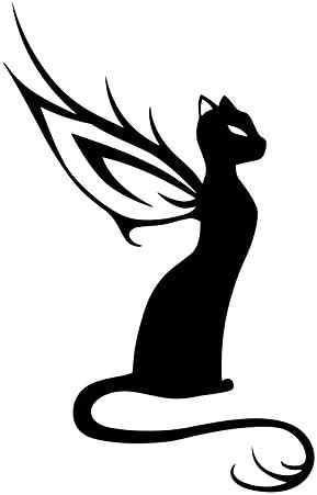 Uygun Fiyatlı Max Çıkartmaları Peri Kedi Siluet Çıkartması Dizüstü Araba Dizüstü 5.5 (Siyah)
